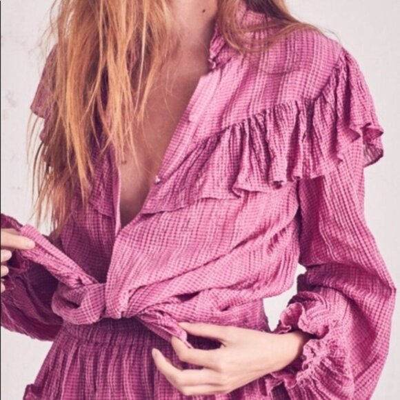 Loveshackfancy Erica Cotton Top pink large l Love shack fancy - Picture 4 of 6